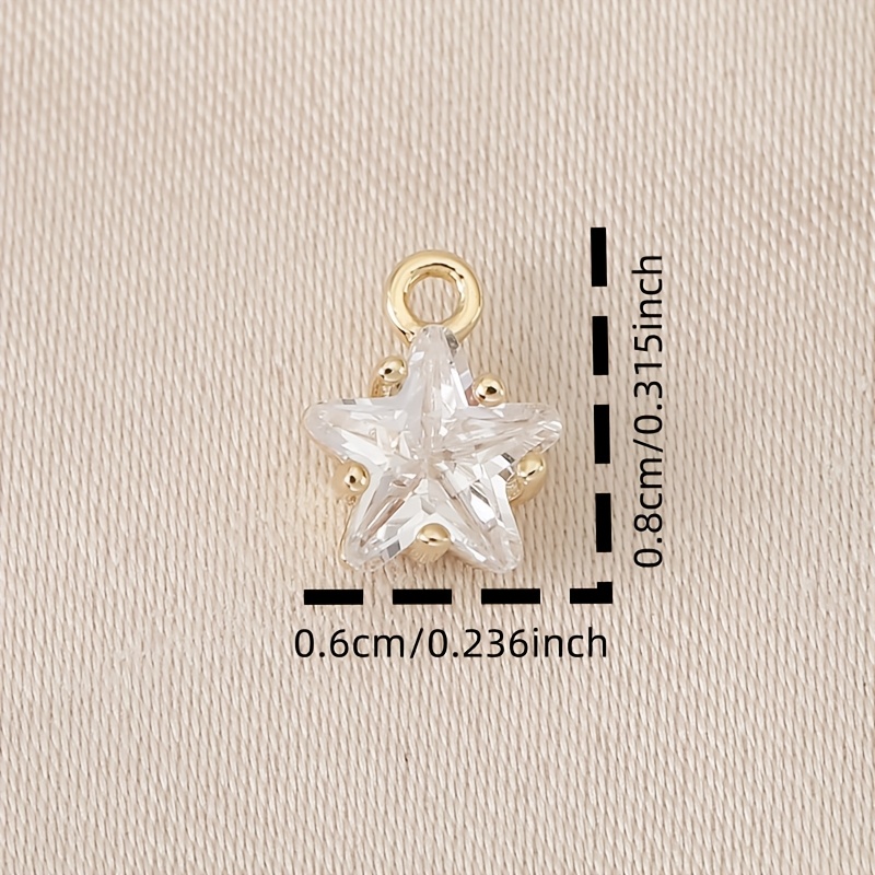 20pcs Exquisite Luxurious Star Pendants with Connecting Rings